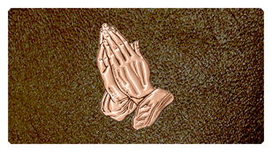 DSC700 516 BZ SH BR Bronze Praying Hands Shimmer Brown Background